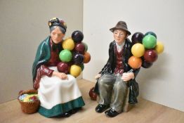 A Royal Doulton bone china figure 'The Balloon Man' HN 1954 sold together with Royal Doulton bone