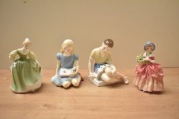 A group of four Royal Doulton bone china figures/figurines comprising 'Treasure Island' HN 2243, '
