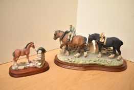 Two Border Fine Arts animal groups comprising 'Coming Home' model number JH94A by J Boyt and '