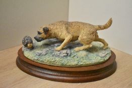 A Border Fine Arts figure group 'Border Terrier (With Hedgehog)' model number 066 by David Geenty,