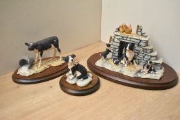 A Border Fine Arts figure groups 'Jock's Pride' model number JH5 on wooden plinth sold alongside