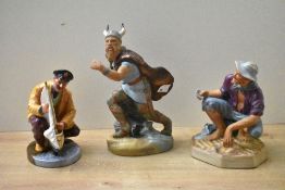 A group of three Royal Doulton bone china figures comprising 'Sailor's Holiday' HN 2442, 'Viking' HN