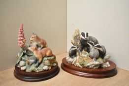 Two Border Fine Arts figure groups comprising 'Evening Shadows' model number SOC7 by Ray Ayres