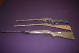 A Diana Model 22 .22 Air Rifle along with two unnamed .177 Air Rifles, all af, Purchaser must be