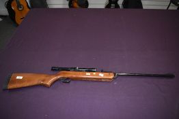 A BSA .22 Air Rifle with BSA 4 x 20 scope fitted, sights present