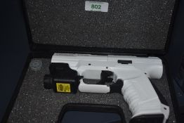 A Walther CP99 CO2 .177 Air Pistol with white pistol grip and serial number J150762944 and having