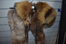 Two fur collars and a fox stole