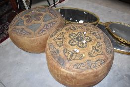 Two vintage pouffes