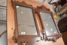 Two small 19th Century Chippendale style wall mirrors