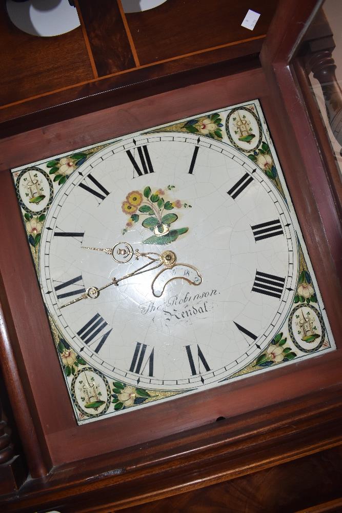 A 19th Century mahogany long cased clock having 30hr movement and painted dial, named for Tho. - Image 2 of 4