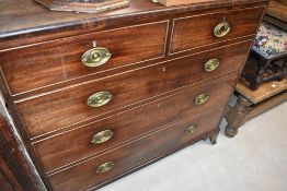 A 19th Century mahogany chest of two over three drawers, in the Regency style, width approx. 108cm