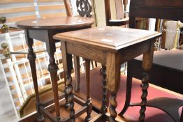 Two early 20th century oak occasional tables