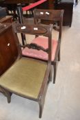 Two Regency style mahpgany railback dining chairs