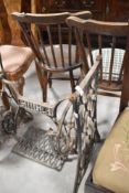 A vintage Singer sewing machine frame