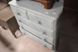 A modern painted pine chest of two over three drawers, width approx. 75cm