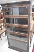 A late 19th or early 20th Century Globe Wernicke five tier bookcase