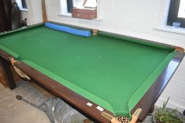A traditional slate bed snooker table , and accessories, approx. 228 x 120cm