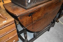 A period oak gateleg dining table