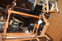 Two traditional embroidery or tapestry frames