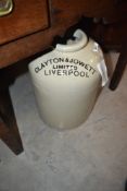 A large stoneware jar, branded for Clayton & Jowett