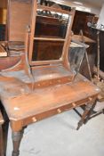 A Victorian pitch pine dressing table