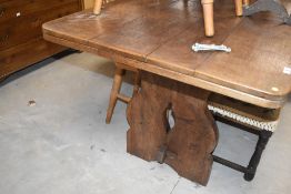 A traditional oak refectory style dining table, approx. 183 x 80cm
