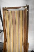 Two vintage folding deckchairs