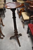 A 19th Century mahogany torchere/occasional table