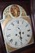 A late 19th or early 20th Century mahogany long case clock , having eight day movement, the