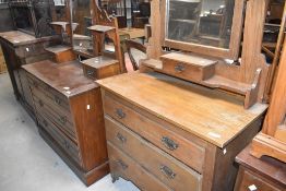 Two Victorian dressing tables (one mahogany one oak)