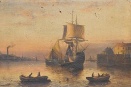 T.Miller (British 19th/20th century) oil on canvas 'Grunesend' possibly ment to be Gravesend,