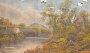 W Collins, a pair of 20th century English school oil on board, within cream and gilt frames