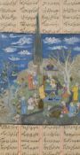 An Indo-Persian Muhgal school gouache on paper, depicting a travelling dignitary seated on a