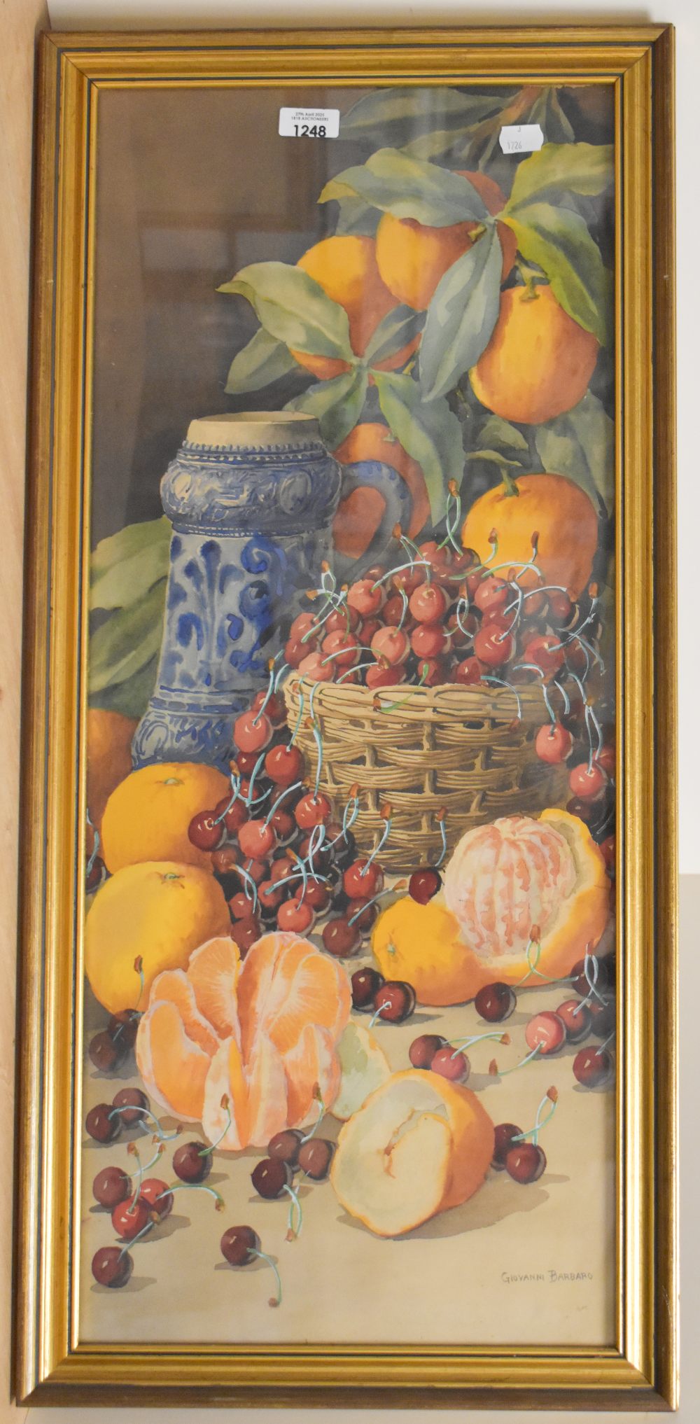Giovanni Barbaro (Italian 1864-1915) watercolour, a pair of eye-catching still life studies of - Image 2 of 8