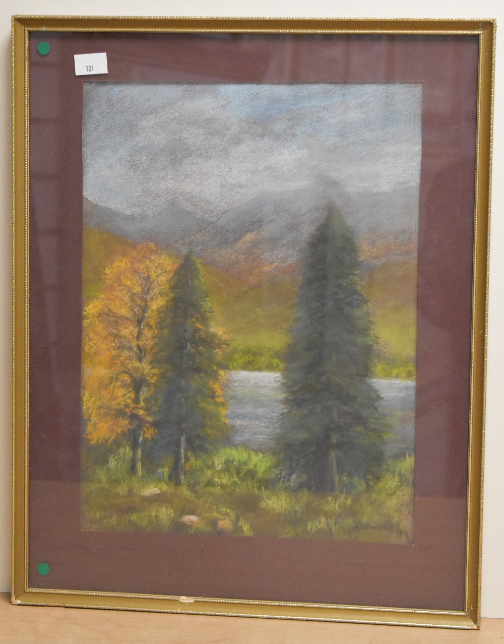 A Whittle, 20th century English school pastel on paper, landscape scene, within maroon mount and - Image 9 of 10