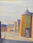 D.G Sparling (20th century) amateur oil on board, street scene, signed lower right, within a moulded