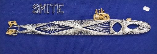 Local interest* an interesting string work 'SMITE' Submarine artwork, preformed using nails and