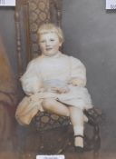 Thomas Edge (British c1821-1900) hand coloured photograph, portrait of a child, signed and dated