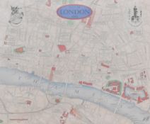 A limited edition colour print, map of the city of London as it was in 1893, produced to commemorate