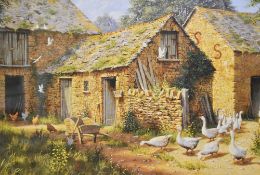 After Edward Hersey (British b.1948) limited edition colour print 'Farmyard Patrol' farmyard scene