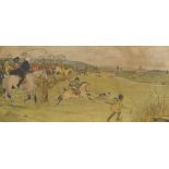 After Cecil Aldin (British 1870-1935) a group of four coloured Fox Hunting lithographic prints,
