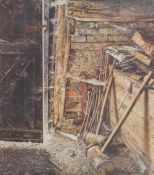 After William Percy Mundy (British b.1936) limited edition colour print 'Cobwebs' corner of a