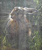 M Smith (Contemporary) acrylic on board, with cream step mount and dark wood frame, under glass.