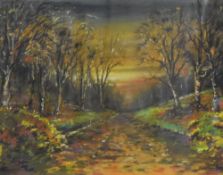 A Whittle, 20th century English school pastel on paper, landscape scene, within maroon mount and