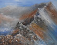 Local interest* Ann Fitch (contemporary) An attractive acrylic on board 'Striding Edge' within a