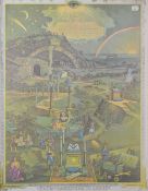 A modern reproduction Masonic poster print 'From Darkness to Light' depicting the path to