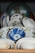 A selection of assorted plates including two vintage Royal Doulton 'Tree and Landscape' plates and