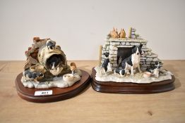 Two Border Fine Arts 'All Things Wise and Wonderful' model 'Let Sleeping Dogs Lie' number JH36 by