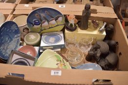 Four assorted Wedgwood Jasper Ware items in various colours, two Carlton Ware 'Apple Blossom'