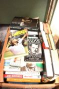 A box containing various books, to include John Mortimer and autobiography, ect.